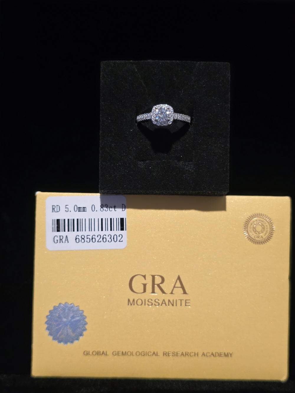 Sterling Silver & Moissanite Pave Engagement Ring Sz5